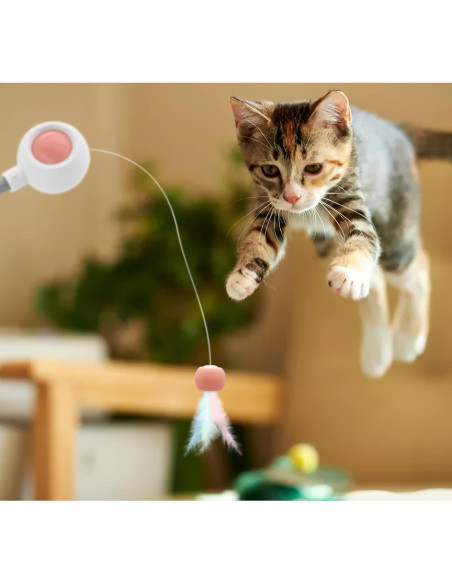 Varita Retráctil para Gatos Andiker con Plumas y Cabeza Reemplazable