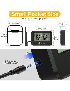 Higrómetro y Termómetro Digital JINGHE GSH-MC04E-3-B Mini 2