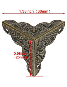 48 Protectores de Esquina Decorativos Bronce Bitray 25mm 2