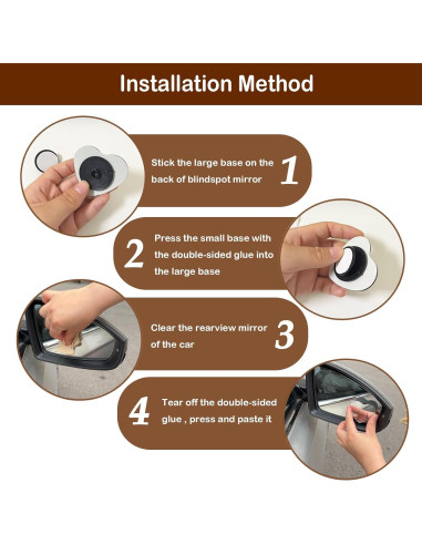 Espejos de Punto Ciego GoHere en Forma de Corazón - Paquete de 2