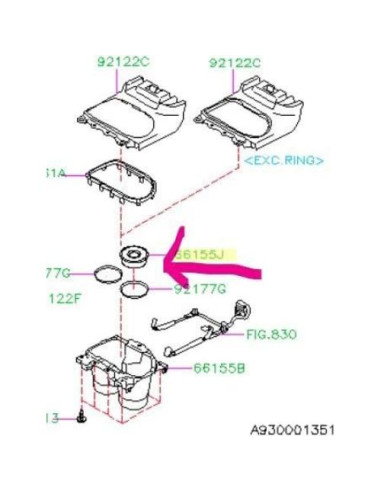 Espaciador de Portavasos Subaru 92076AN00A para Outback y Legacy 2020-2024