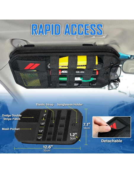 Organizador de Visera Solar REMOCH para Dodge Charger y SUVs