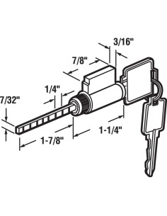 Cerradura de Cilindro para Puerta Corrediza Prime-Line E 2107, Cromada 2