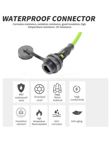 Acoplador RJ45 Hembrado a Hembrado PENGLIN IP67 CAT6