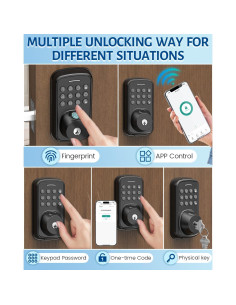 Cerradura Inteligente ALIMAVOR R03 con Huella Digital 5 en 1 2