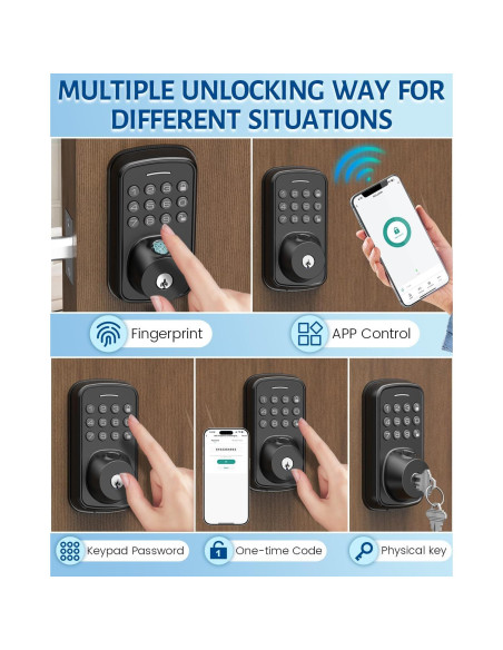Cerradura Inteligente ALIMAVOR R03 con Huella Digital 5 en 1