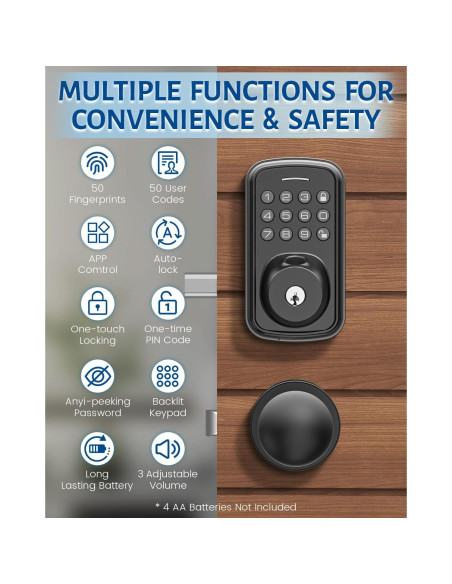 Cerradura Inteligente ALIMAVOR R03 con Huella Digital 5 en 1