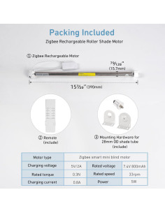 Motor de Persiana Inteligente HUIYEETEX ZigBee 16EL 0.45kg 2