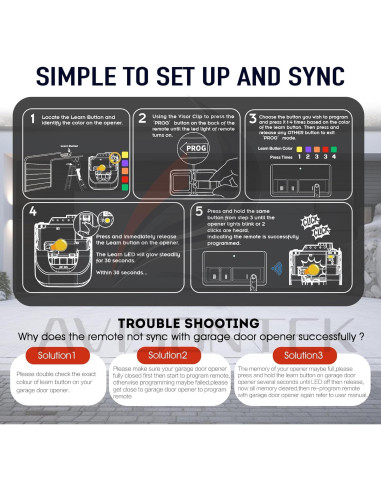 Control Remoto Universal LiftMaster 893MAX para Puerta de Garaje