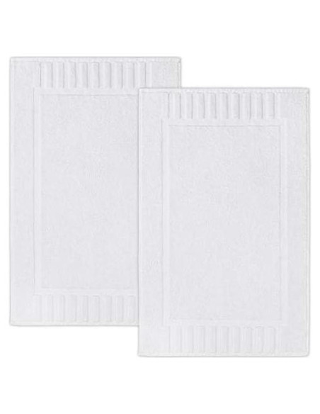 Juego de 6 alfombrillas de baño White Classic 56x86 cm algodón