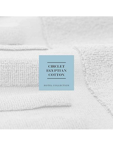 Juego de 6 alfombrillas de baño White Classic 56x86 cm algodón