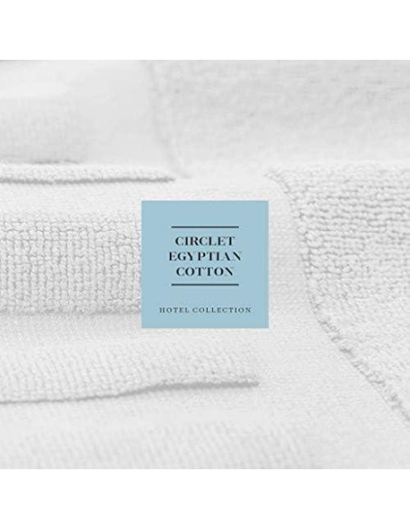 Juego de 6 alfombrillas de baño White Classic 56x86 cm algodón