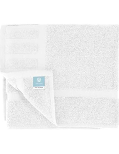 Juego de 6 alfombrillas de baño White Classic 56x86 cm algodón