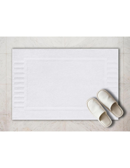 Juego de 6 alfombrillas de baño White Classic 56x86 cm algodón