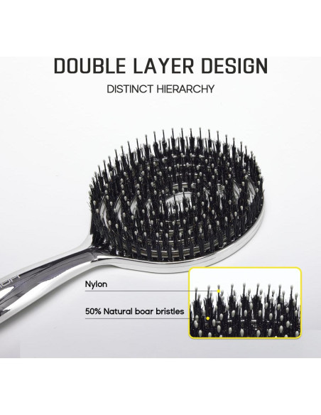 Cepillo Desenredador HALOVIDA con Cerdas de Jabalí y Nylon