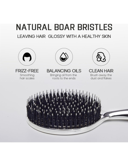Cepillo Desenredador HALOVIDA con Cerdas de Jabalí y Nylon