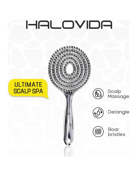 Cepillo Desenredador HALOVIDA con Cerdas de Jabalí y Nylon