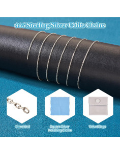 Cadena de Plata Esterlina 925 Elecrelive 1 Metro para Joyería 2