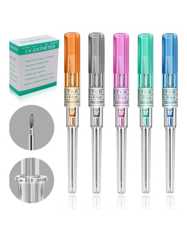 Kit de Piercing de Catéter Lyuxzad 50Pcs 12G-20G para Oreja y Nariz