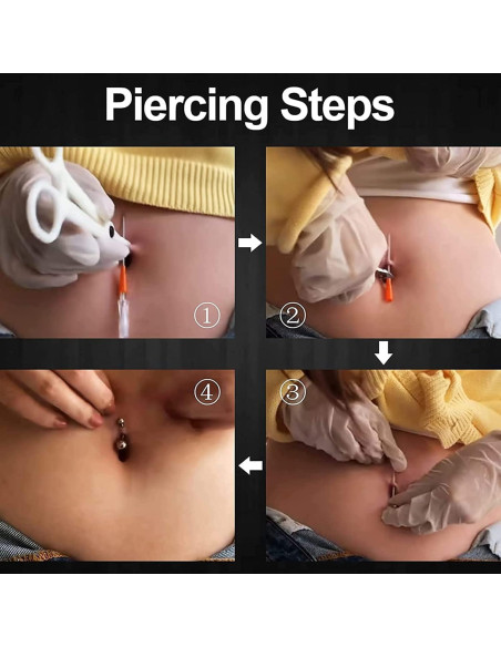 Kit de Piercing de Catéter Lyuxzad 50Pcs 12G-20G para Oreja y Nariz