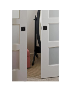 Cerradura de Puerta Corredera Goldenwarm Negro Mate 1 Paquete 2