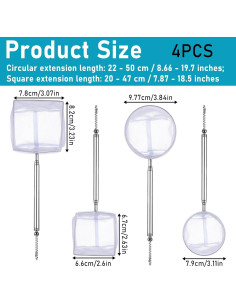 4 Redes de Camarones Skrfren con Mango Extensible Acero Inoxidable 2