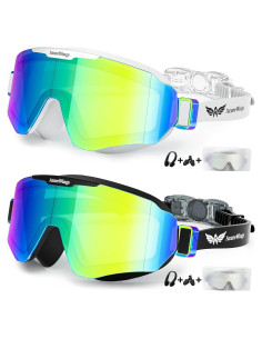 Paquete de 2 Gafas de Natación AzureWings HD Anti-Niebla