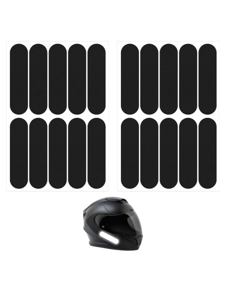 10 Calcomanías Reflectantes Negras HJZHII para Casco y Moto