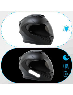 10 Calcomanías Reflectantes Negras HJZHII para Casco y Moto 2
