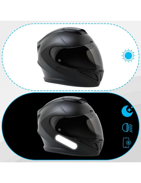 10 Calcomanías Reflectantes Negras HJZHII para Casco y Moto