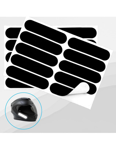 10 Calcomanías Reflectantes Negras HJZHII para Casco y Moto