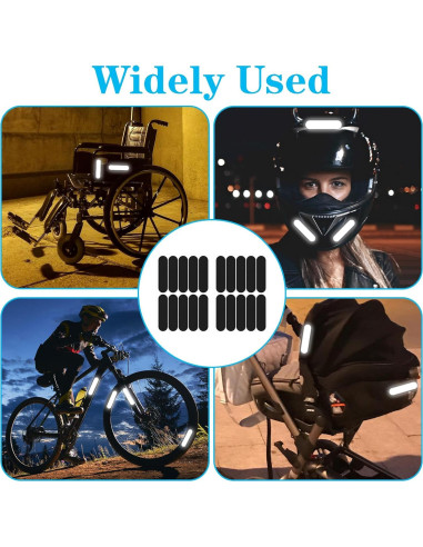 10 Calcomanías Reflectantes Negras HJZHII para Casco y Moto