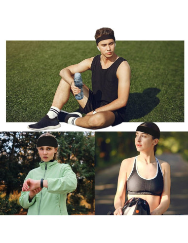 6 Bandas para la Cabeza Absorbentes Classicseali - Negro