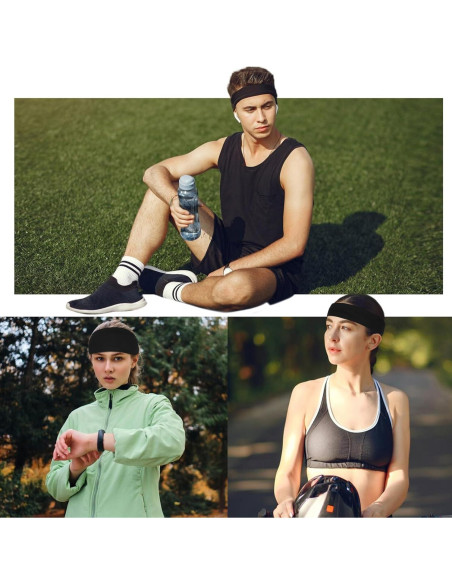 6 Bandas para la Cabeza Absorbentes Classicseali - Negro