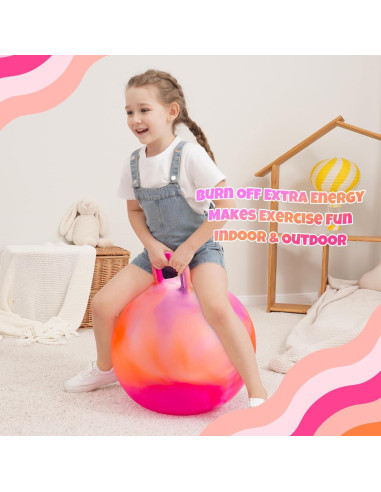 Pelota Saltarina ZOOJOY Nubes Naranjas 45cm para Niños 3-8 Años