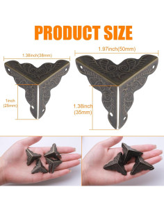 36 Esquinas Internas de Polvo Olldag para Escaleras de Madera 3.5 cm Bronce 2