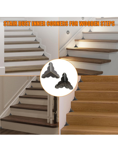36 Esquinas Internas de Polvo Olldag para Escaleras de Madera 3.5 cm Bronce