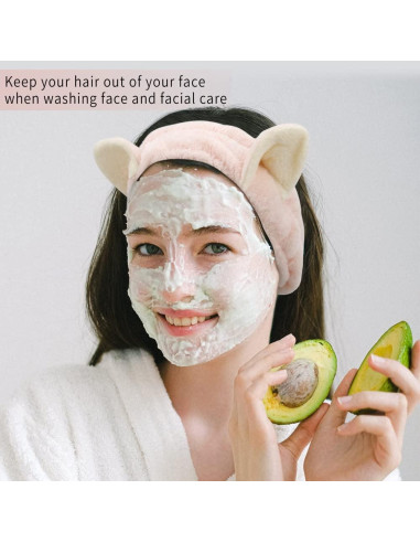 Diademas de Orejas de Animales AHONEY - 4 Pcs Franela Suave