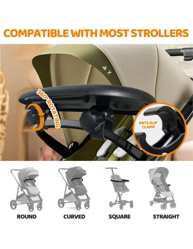 Bandeja Universal para Cochecito YMGN con Portavasos y Soporte