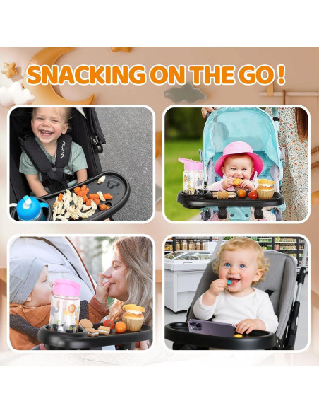 Bandeja Universal para Cochecito YMGN con Portavasos y Soporte