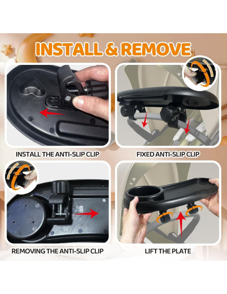 Bandeja Universal para Cochecito YMGN con Portavasos y Soporte