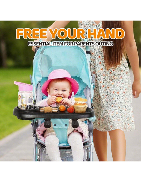 Bandeja Universal para Cochecito YMGN con Portavasos y Soporte