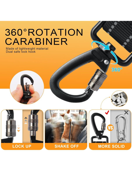 Cinturón de Seguridad para Perros BootupGer 4-en-1 Nylon Reflectante