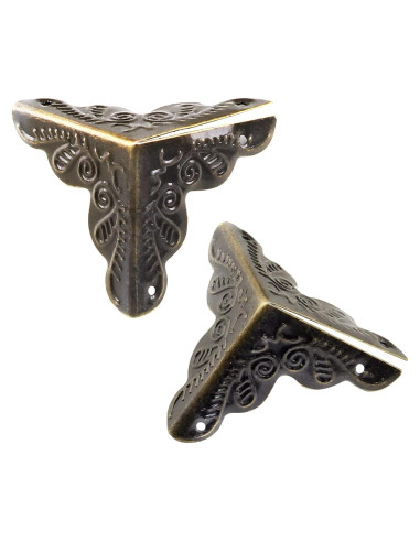 48 Protectores de Esquinas de Metal Piutouyar Bronce 2.54cm