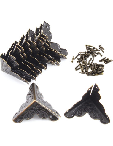 48 Protectores de Esquinas de Metal Piutouyar Bronce 2.54cm