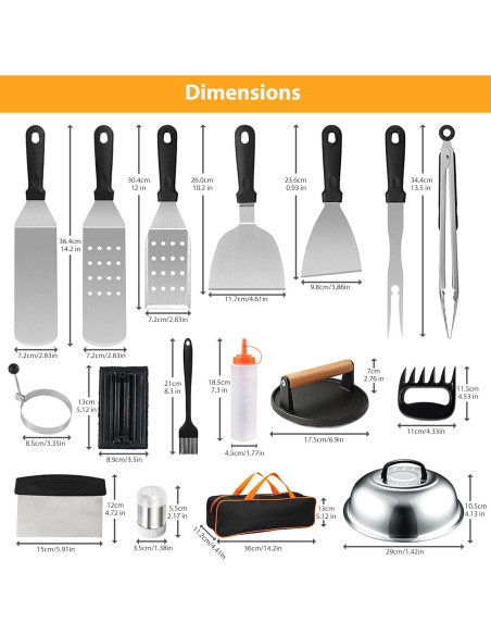 Kit de Accesorios para Plancha EASETROL 31 Piezas Acero Inoxidable