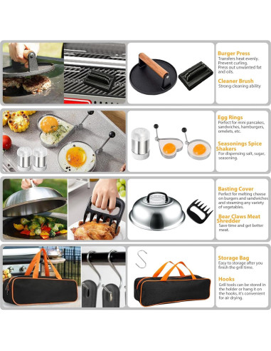 Kit de Accesorios para Plancha EASETROL 31 Piezas Acero Inoxidable