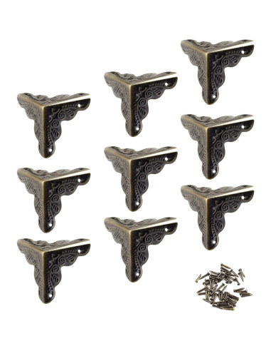 48 Protectores de Esquinas de Metal Piutouyar Bronce 2.54cm