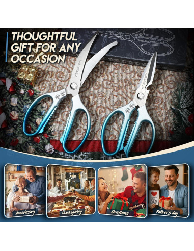 Juego de Tijeras de Cocina TIJERAS Azul Acero Inoxidable 12.19cm