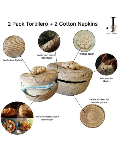 Calentador de Tortillas Jacq & Jürgen de Palma Tejida a Mano